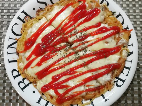 残ったパスタで焼きパスタ